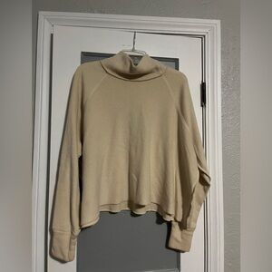Free People Tan Funnel Neck Sweater